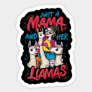 "Llama Mama Crew - Fun Family Alpaca Illustration" Sticker